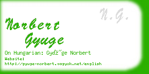 norbert gyuge business card